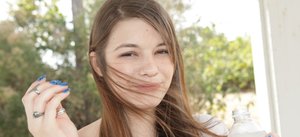 18 year old girl Cipriana A takes a cumshot in mouth after sex in mesh hosiery